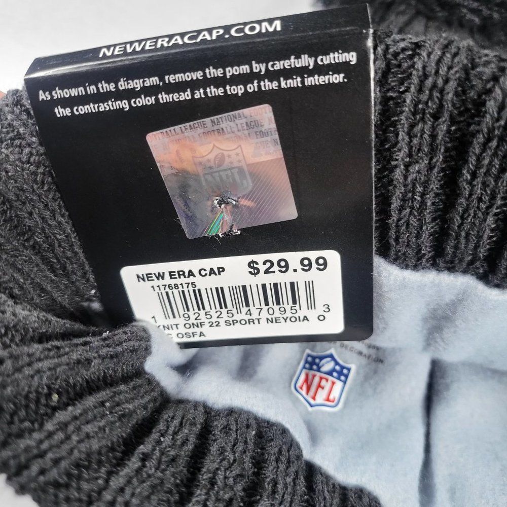 NWT Cincinnati Bengals Sports Knit Pom Beanie Fleece Lining OSFA Unisex - Picture 3 of 9